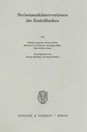 Ehrlicher / Richter |  Devisenmarktinterventionen der Zentralbanken. | Buch |  Sack Fachmedien