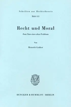 Geddert |  Recht und Moral. | Buch |  Sack Fachmedien