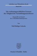 Schenke |  Die verfassungsrechtlichen Grenzen der Tätigkeit des Vermittlungsausschusses. | Buch |  Sack Fachmedien