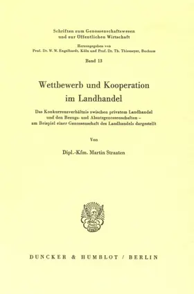 Straaten |  Wettbewerb und Kooperation im Landhandel. | Buch |  Sack Fachmedien