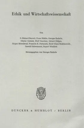 Enderle |  Ethik und Wirtschaftswissenschaft. | Buch |  Sack Fachmedien