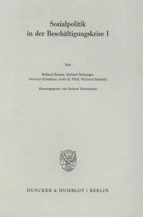 Winterstein |  Sozialpolitik in der Beschäftigungskrise I. | Buch |  Sack Fachmedien
