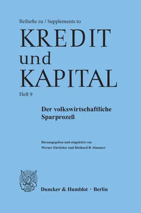 Ehrlicher / Simmert | Der volkswirtschaftliche Sparprozeß. | Buch | 978-3-428-05960-7 | sack.de