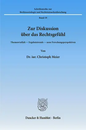 Meier |  Zur Diskussion über das Rechtsgefühl. | Buch |  Sack Fachmedien