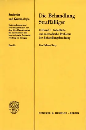 Kury |  Die Behandlung Straffälliger. | Buch |  Sack Fachmedien
