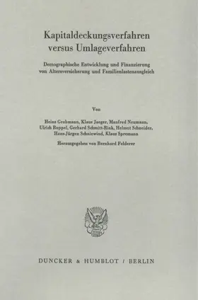 Felderer |  Kapitaldeckungsverfahren versus Umlageverfahren. | Buch |  Sack Fachmedien