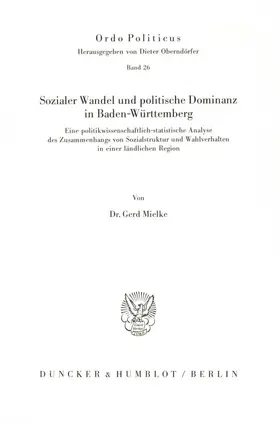 Mielke |  Sozialer Wandel und politische Dominanz in Baden-Württemberg. | Buch |  Sack Fachmedien