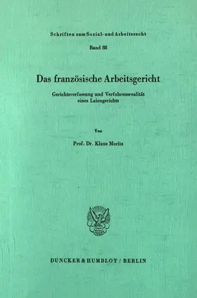 Moritz | Das französische Arbeitsgericht. | Buch | 978-3-428-06230-0 | www.sack.de