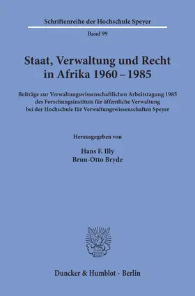 Illy / Bryde |  Staat, Verwaltung und Recht in Afrika 1960 - 1985. | Buch |  Sack Fachmedien