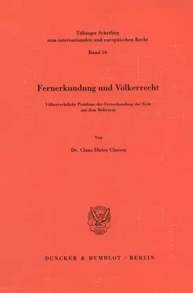 Classen |  Fernerkundung und Völkerrecht. | Buch |  Sack Fachmedien