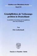 Luchterhandt |  Grundpflichten als Verfassungsproblem in Deutschland. | Buch |  Sack Fachmedien