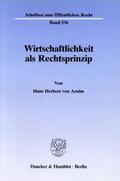 Arnim |  Wirtschaftlichkeit als Rechtsprinzip. | Buch |  Sack Fachmedien