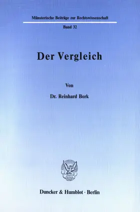 Bork |  Der Vergleich. | Buch |  Sack Fachmedien