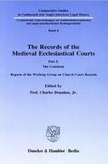 Donahue / Donahue, Jr |  The Records of the Medieval Ecclesiastical Courts. | Buch |  Sack Fachmedien