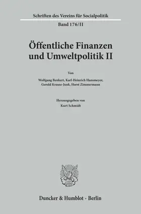 Schmidt |  Öffentliche Finanzen und Umweltpolitik II. | Buch |  Sack Fachmedien
