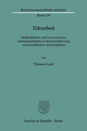 Lenk |  Telearbeit. | Buch |  Sack Fachmedien