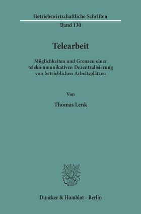 Lenk | Telearbeit. | Buch | 978-3-428-06688-9 | sack.de