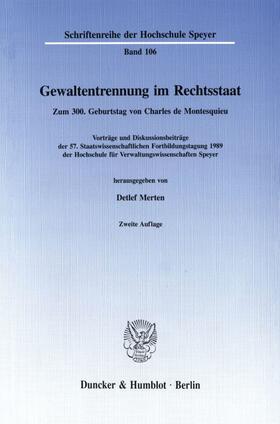 Merten | Gewaltentrennung im Rechtsstaat | Buch | 978-3-428-06797-8 | sack.de