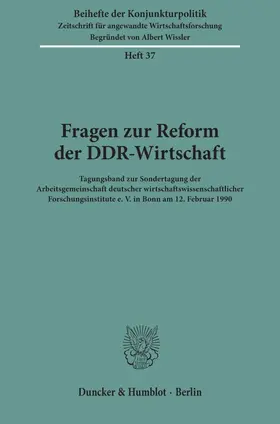 / |  Fragen zur Reform der DDR-Wirtschaft. | Buch |  Sack Fachmedien