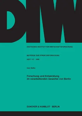 Müller |  Forschung und Entwicklung im verarbeitenden Gewerbe von Berlin. | Buch |  Sack Fachmedien