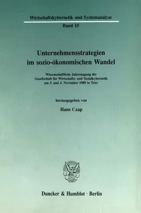 Czap |  Unternehmensstrategien im sozio-ökonomischen Wandel | Buch |  Sack Fachmedien