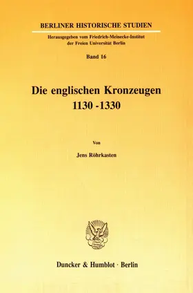 Röhrkasten |  Die englischen Kronzeugen 1130-1330. | Buch |  Sack Fachmedien