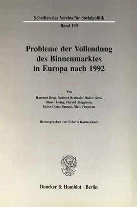 Kantzenbach |  Probleme der Vollendung des Binnenmarktes in Europa nach 1992. | Buch |  Sack Fachmedien
