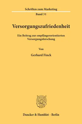Finck |  Versorgungszufriedenheit. | Buch |  Sack Fachmedien