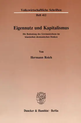 Reich |  Eigennutz und Kapitalismus. | Buch |  Sack Fachmedien