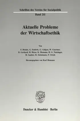 Homann |  Aktuelle Probleme der Wirtschaftsethik | Buch |  Sack Fachmedien