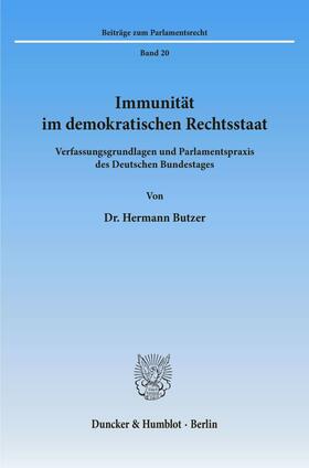 Butzer | Immunität im demokratischen Rechtsstaat. | Buch | 978-3-428-07305-4 | sack.de