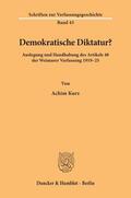 Kurz |  Demokratische Diktatur? | Buch |  Sack Fachmedien