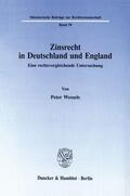 Wessels |  Zinsrecht in Deutschland und England. | Buch |  Sack Fachmedien