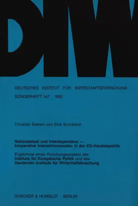 Siebert / Svindland |  Nationalstaat und Interdependenz - | Buch |  Sack Fachmedien