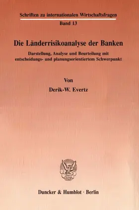 Evertz |  Die Länderrisikoanalyse der Banken. | Buch |  Sack Fachmedien