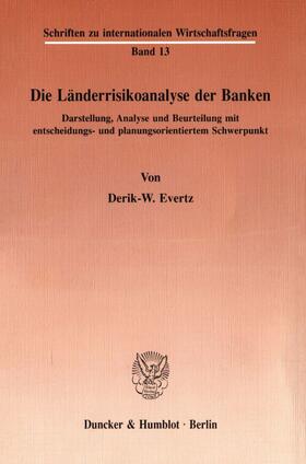Evertz | Die Länderrisikoanalyse der Banken. | Buch | sack.de
