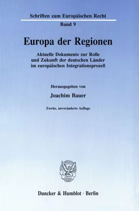 Bauer |  Europa der Regionen. | Buch |  Sack Fachmedien