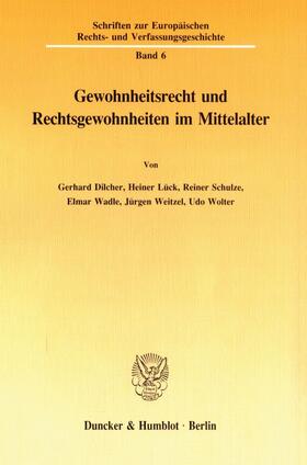 Dilcher / Lück / Schulze | Gewohnheitsrecht und Rechtsgewohnheiten im Mittelalter. | Buch | 978-3-428-07500-3 | sack.de