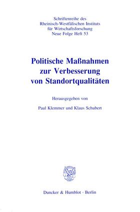 Klemmer / Schubert | Politische Maßnahmen zur Verbesserung von Standortqualitäten. | Buch | 978-3-428-07662-8 | sack.de