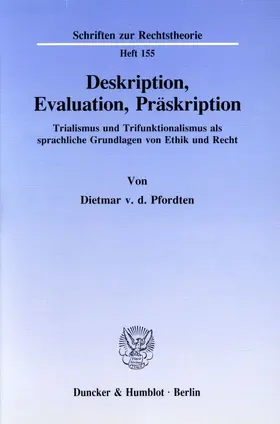 Pfordten | Deskription, Evaluation, Präskription. | Buch | 978-3-428-07698-7 | www.sack.de