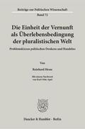 Hesse |  Die Einheit der Vernunft als Überlebensbedingung der pluralistischen Welt. | Buch |  Sack Fachmedien
