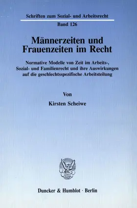 Scheiwe |  Männerzeiten und Frauenzeiten im Recht. | Buch |  Sack Fachmedien