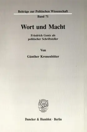 Kronenbitter |  Wort und Macht. | Buch |  Sack Fachmedien
