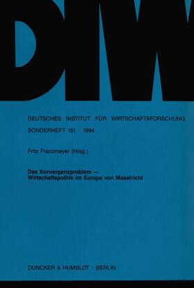 Franzmeyer | Das Konvergenzproblem - | Buch | 978-3-428-08018-2 | sack.de