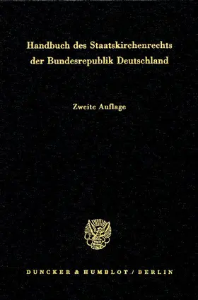 Listl |  Handbuch des Staatskirchenrechts der Bundesrepublik Deutschland. 2 Bände. | Buch |  Sack Fachmedien