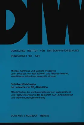 Kohlhaas / Praetorius |  Selbstverpflichtungen der Industrie zur CO2-Reduktion. | Buch |  Sack Fachmedien