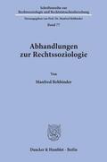 Rehbinder |  Abhandlungen zur Rechtssoziologie. | Buch |  Sack Fachmedien