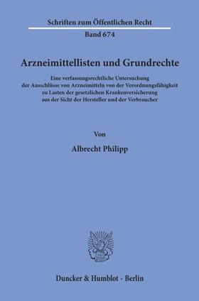 Philipp |  Arzneimittellisten und Grundrechte. | Buch |  Sack Fachmedien