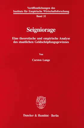 Lange |  Seigniorage. | Buch |  Sack Fachmedien