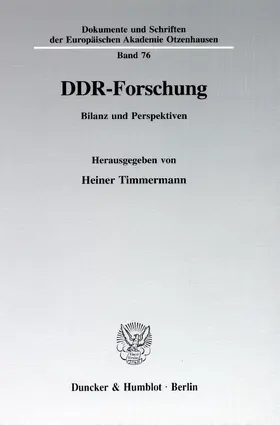 Timmermann |  DDR-Forschung. | Buch |  Sack Fachmedien